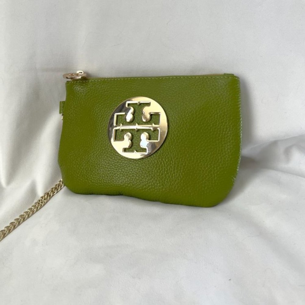 Tory Burch Green Leather Wristlet